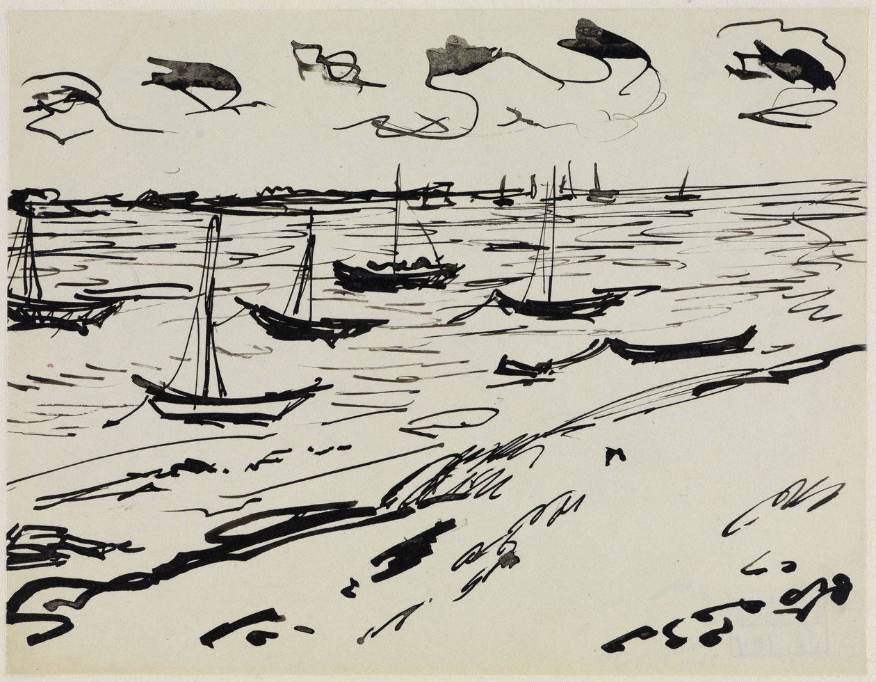 Barcos de pesca ancorados (Fehmarn) de Ernst Ludwig Kirchner