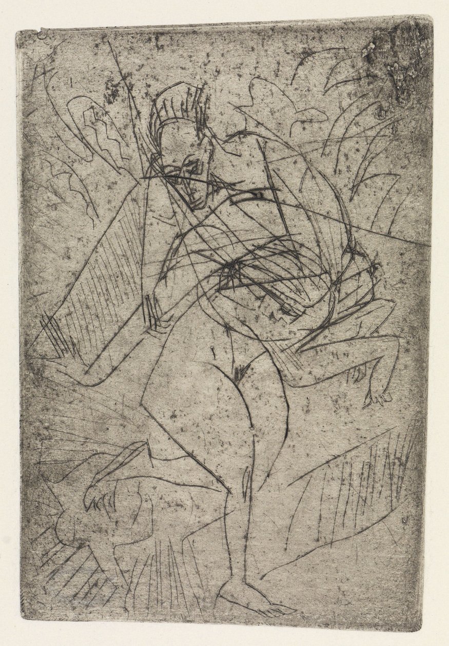 Cena de violação/Três nus sentados na sala de Ernst Ludwig Kirchner
