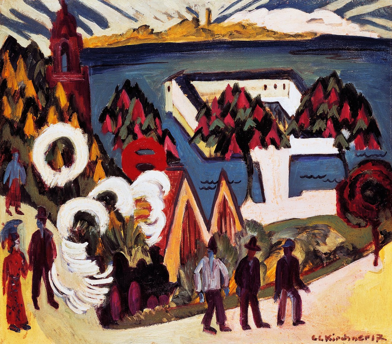 Vista do Lago de Constança em Kreuzlingen de Ernst Ludwig Kirchner