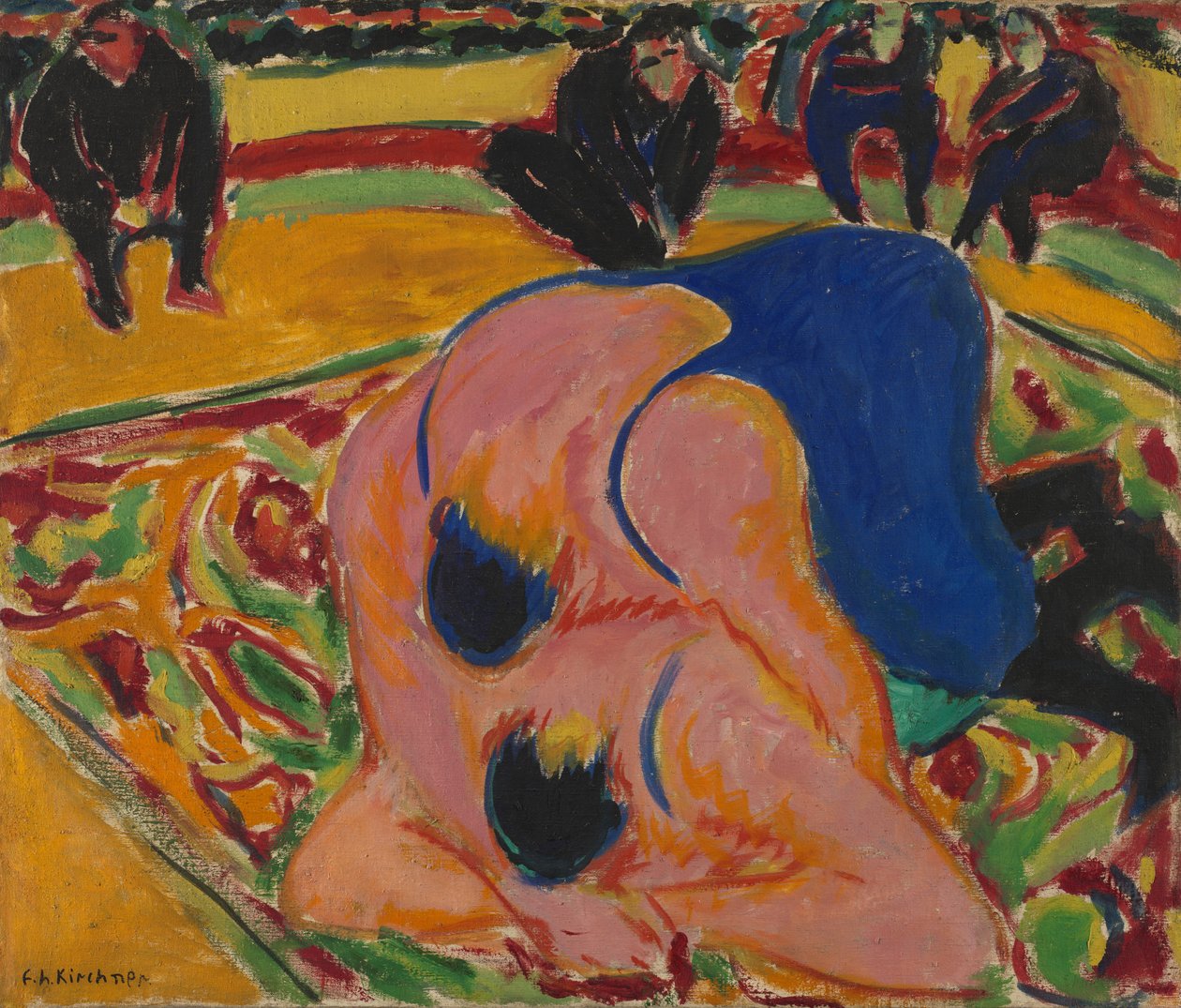 Lutadores em um circo de Ernst Ludwig Kirchner