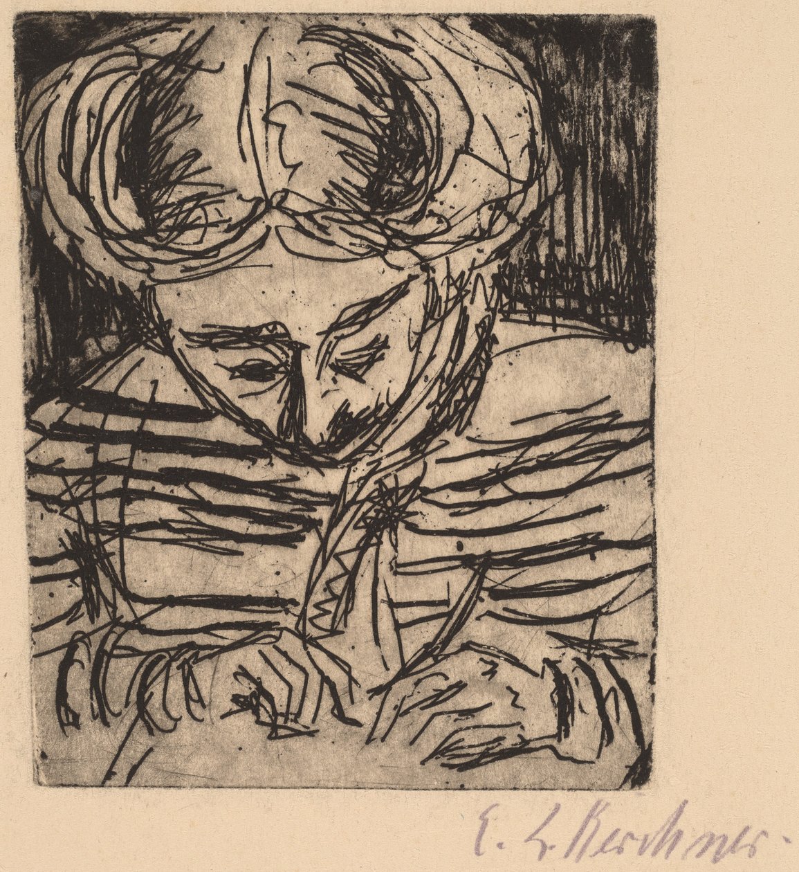 Desenho de menina de Ernst Ludwig Kirchner