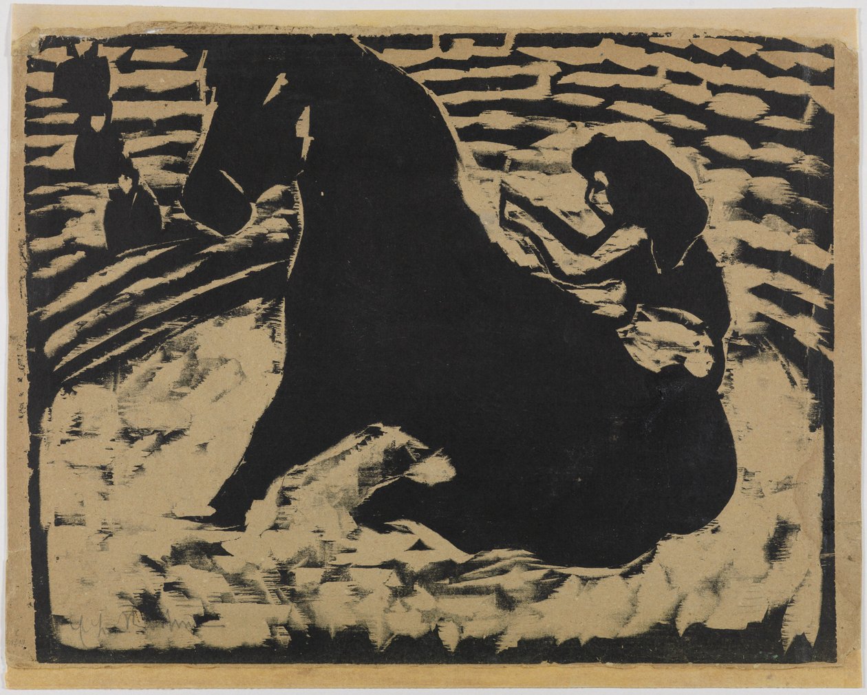 Cavaleira de circo - Artista num pónei preto de Ernst Ludwig Kirchner