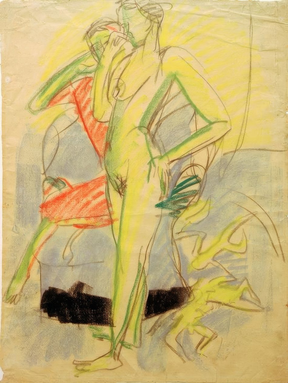 Duas figuras na sala de Ernst Ludwig Kirchner