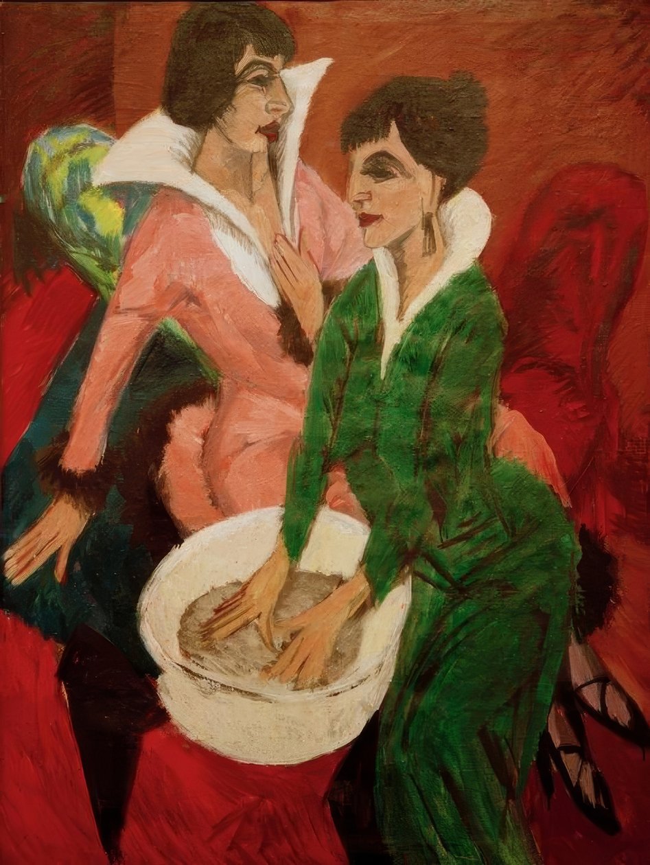 Duas mulheres com lavatório; As irmãs de Ernst Ludwig Kirchner