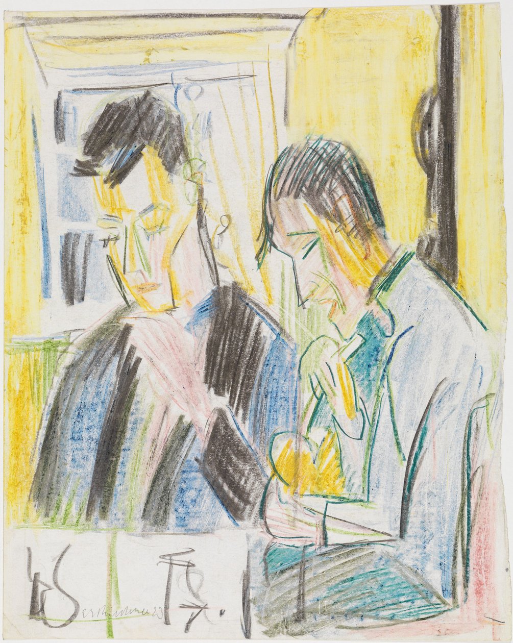 Dois homens à mesa de Ernst Ludwig Kirchner