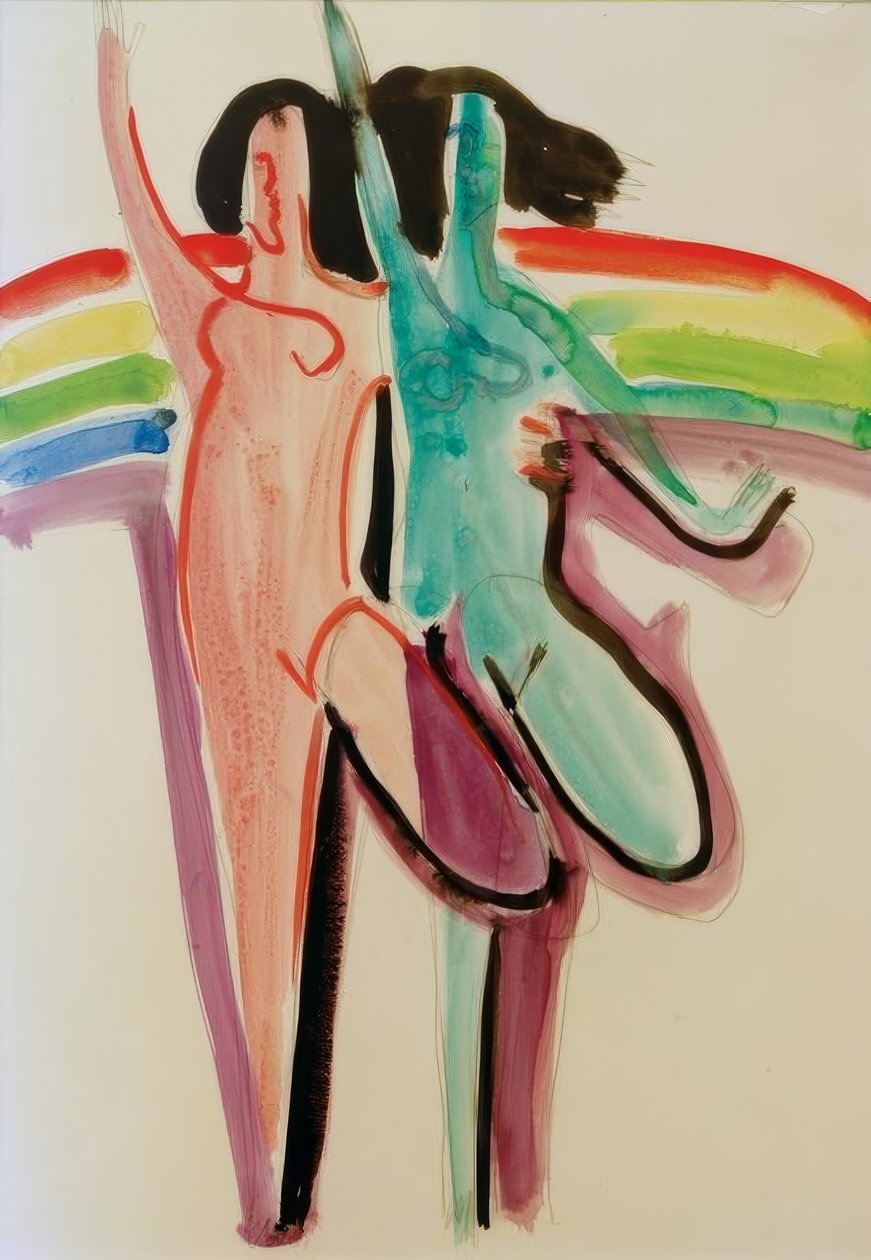 Dois dançarinos de Ernst Ludwig Kirchner