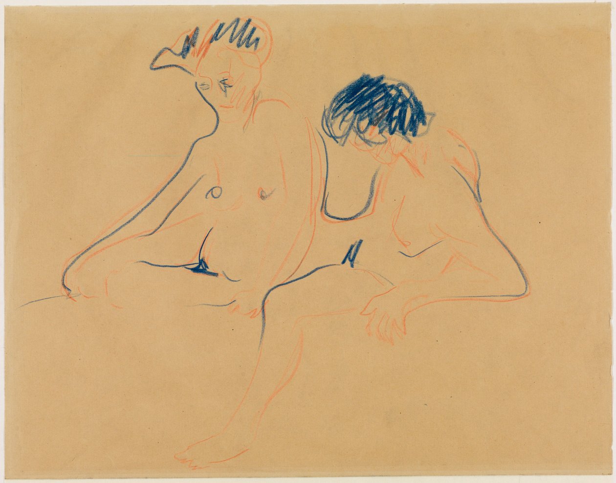 Dois nus sentados (ou: Casal nu) de Ernst Ludwig Kirchner