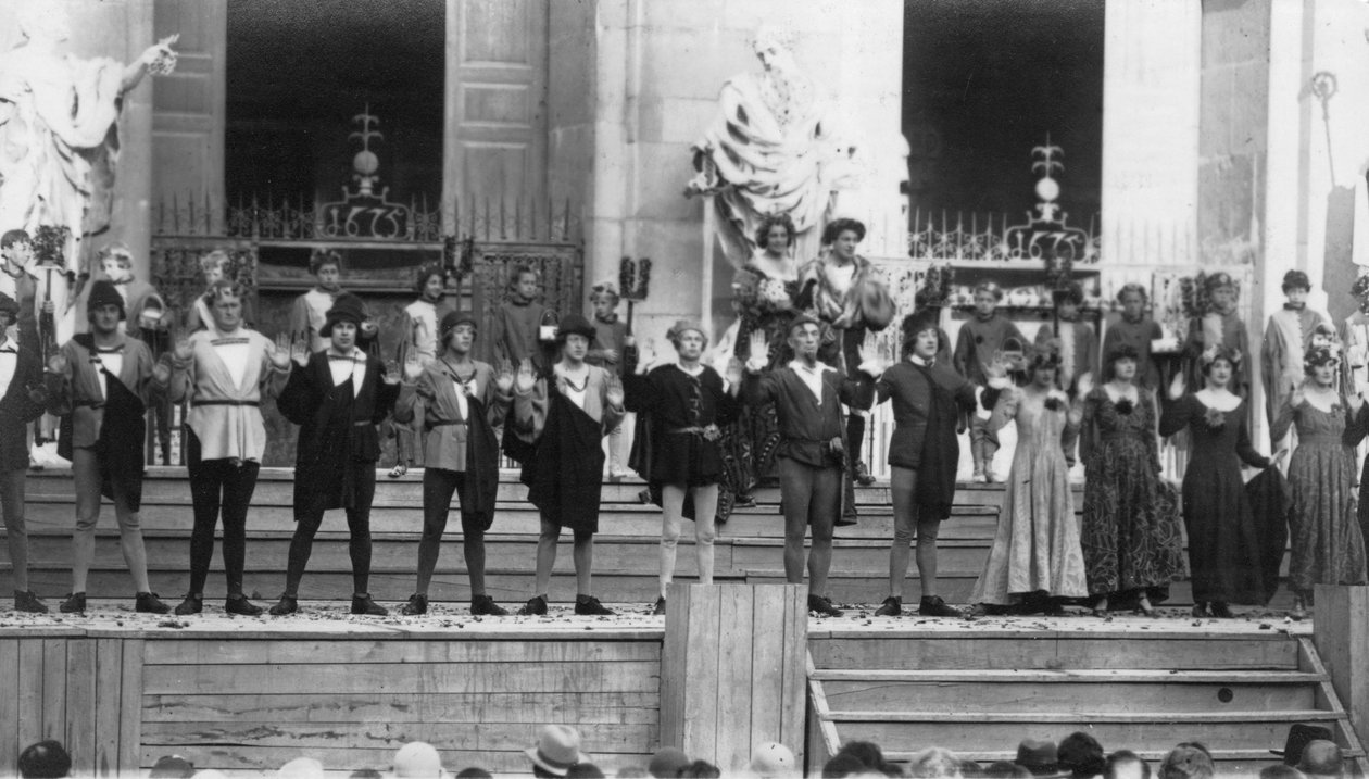 Performance de Jedermann, Festival de Salzburgo, Áustria, século XX de Ernst Maier
