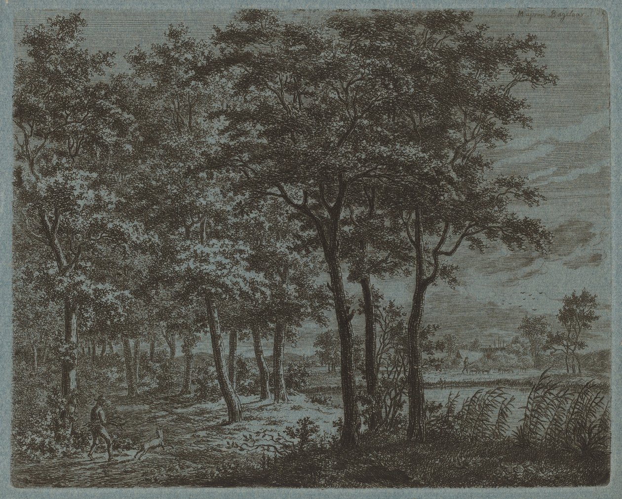 Paisagem com um camponês carregando lenha, c. 1800. de Ernst Willem Jan Bagelaar