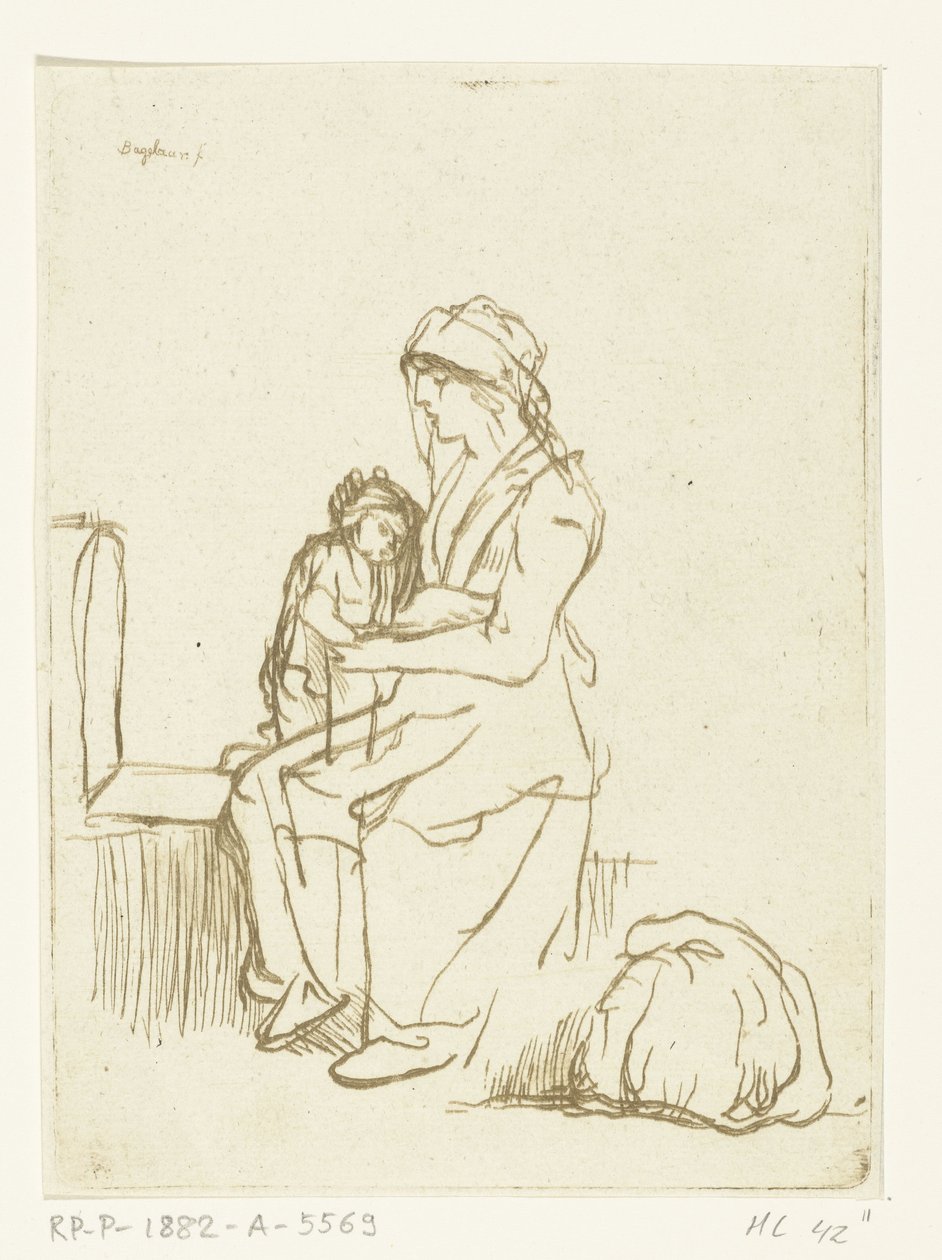 Mãe com criança no colo de Ernst Willem Jan Bagelaar