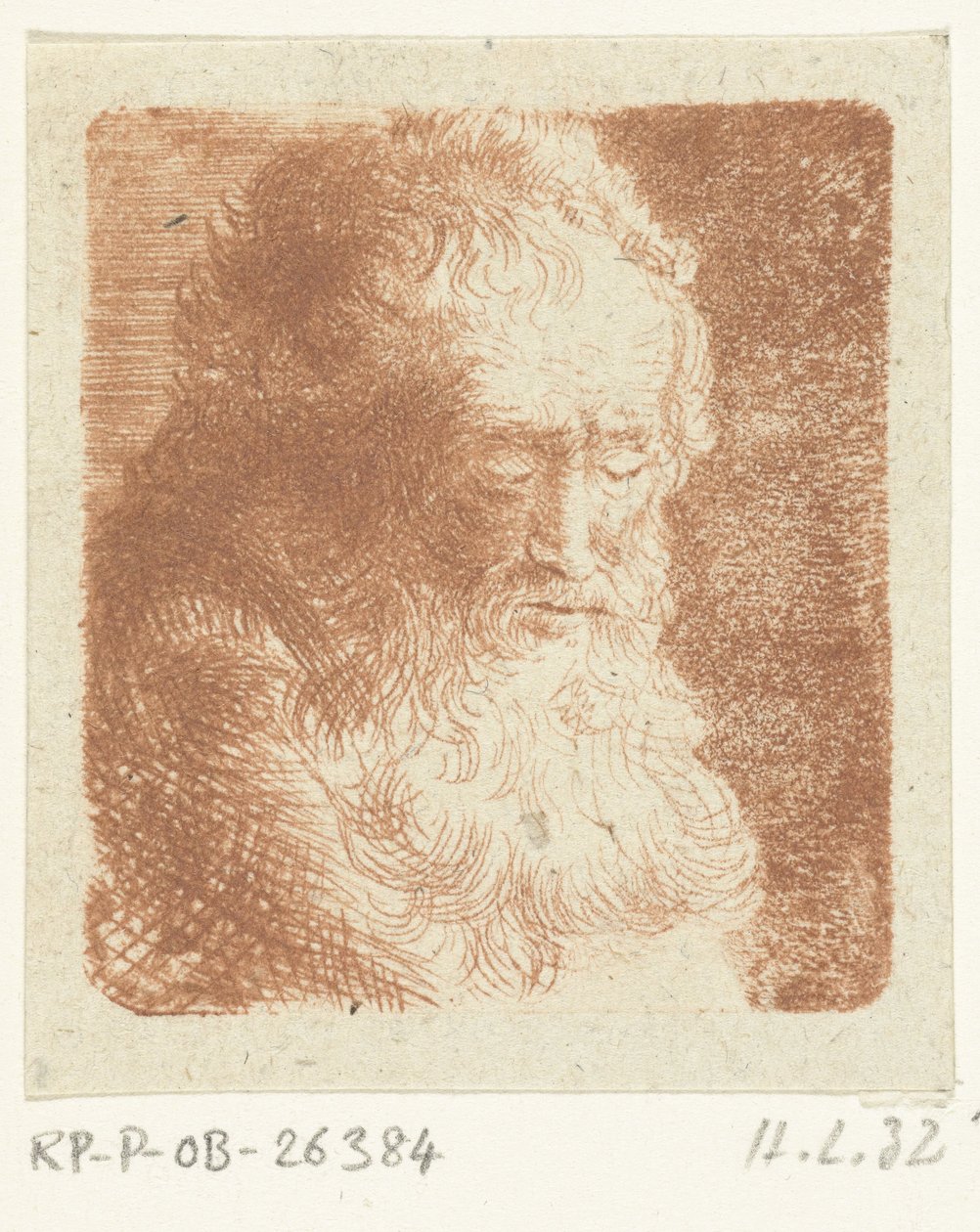 Velho de barba virada para baixo: três quartos, para a direita de Ernst Willem Jan Bagelaar