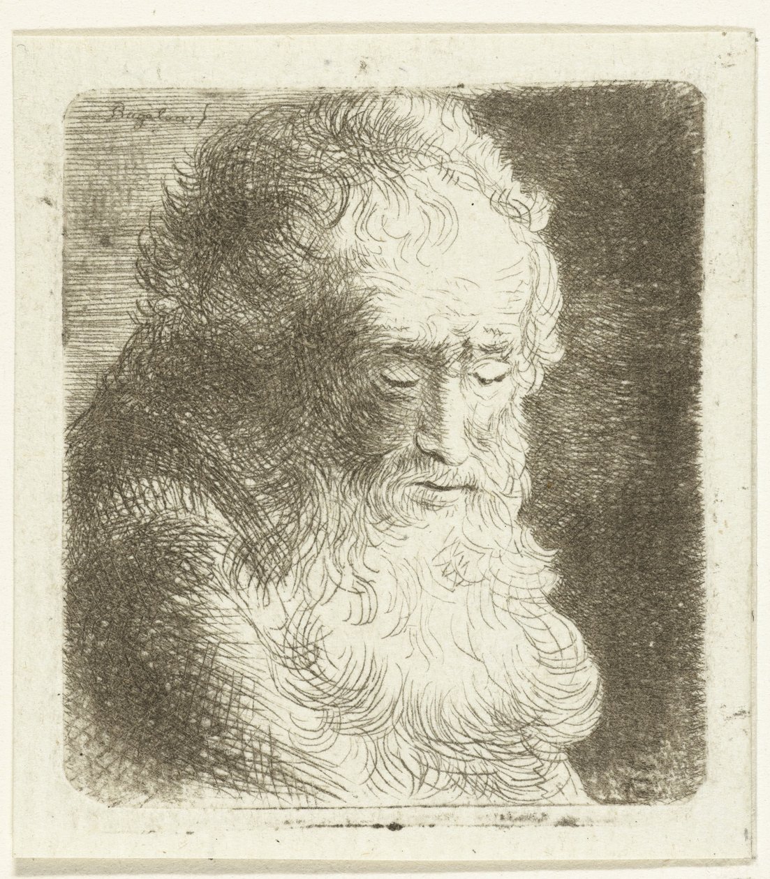 Velho de barba virada para baixo: três quartos, para a direita de Ernst Willem Jan Bagelaar