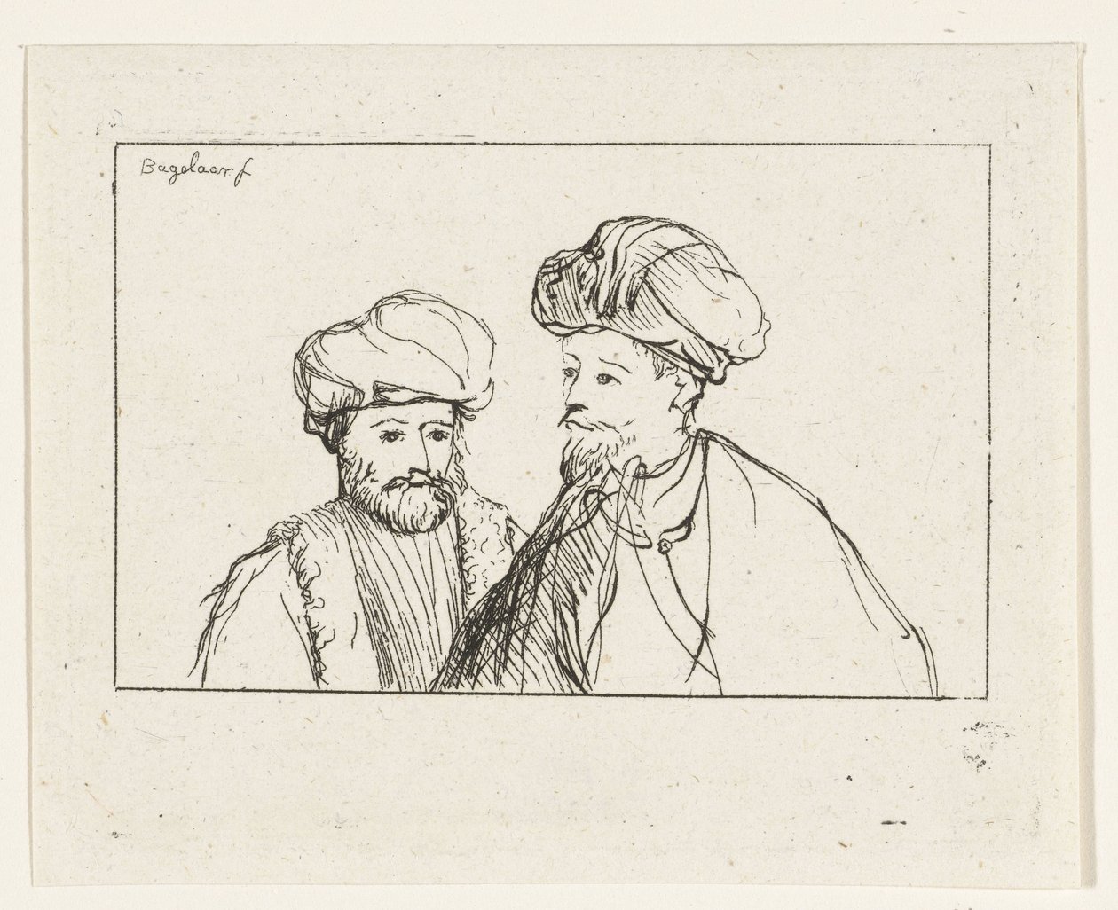 Retrato de dois homens com turbantes de Ernst Willem Jan Bagelaar