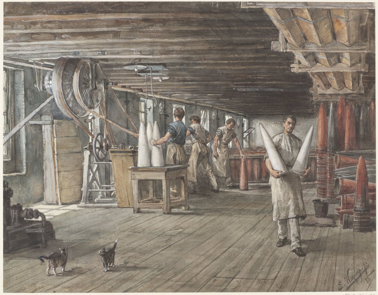 Interior da fábrica de açúcar Vom Rath de Ernst Witkamp