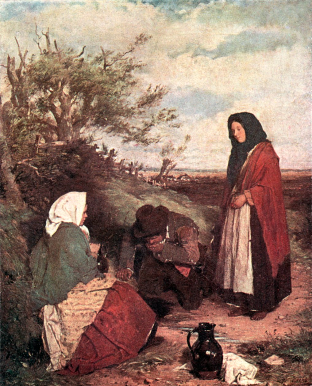 Ciganos na estrada (litografia a cores) de Erskine Nicol