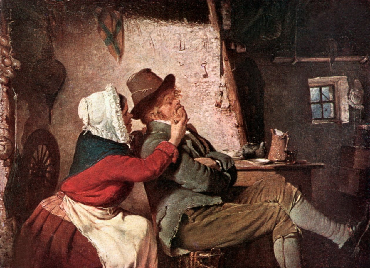 "Será que ele faria beicinho com a sua mulher" (litografia a cores) de Erskine Nicol