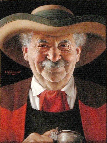 Bom aplauso! c.1930 (óleo sobre painel) de Erwin Eichinger