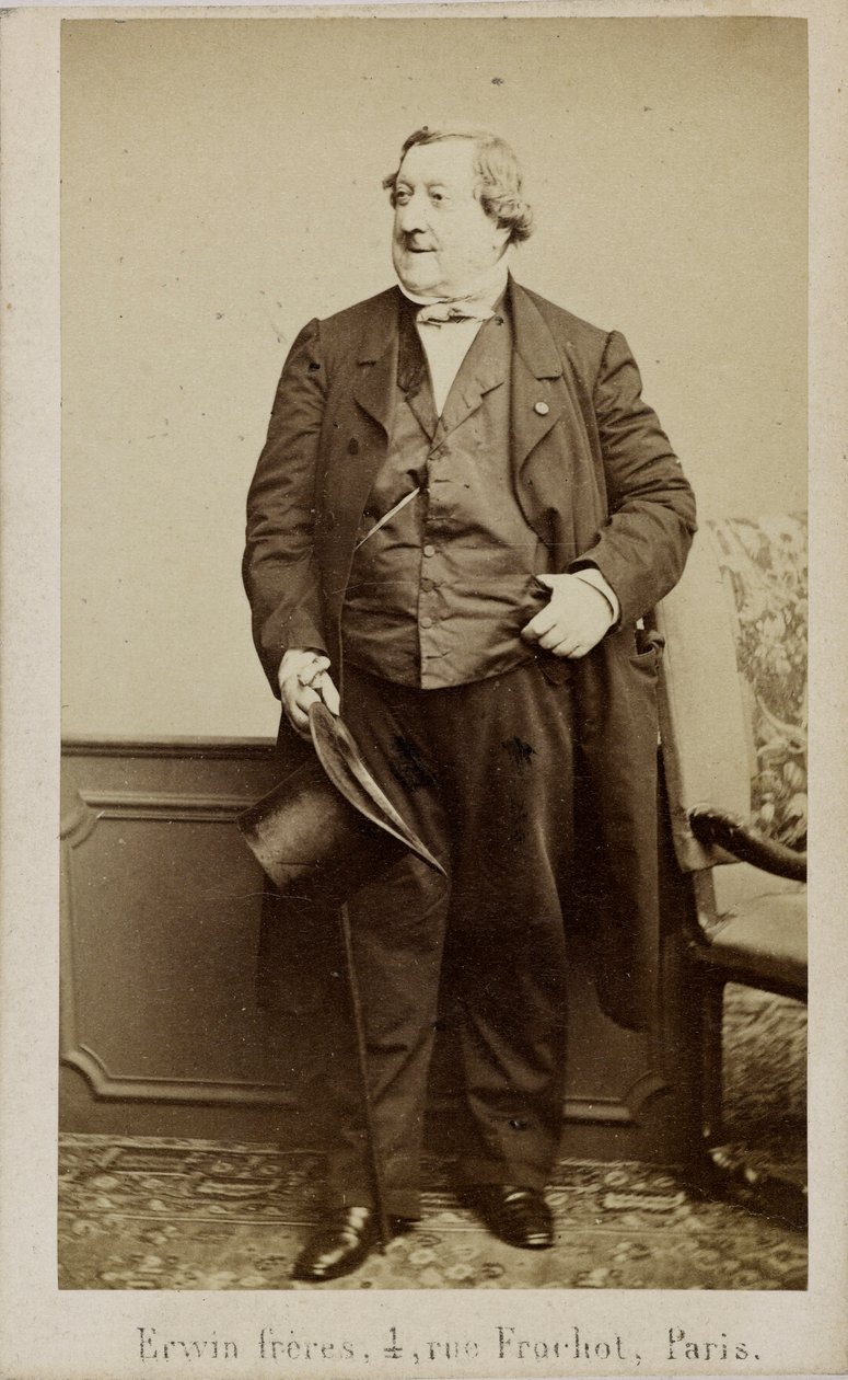 Retrato do compositor Gioachino Antonio Rossini 1792-1868, início da década de 1860. de Erwin Hanfstaengl