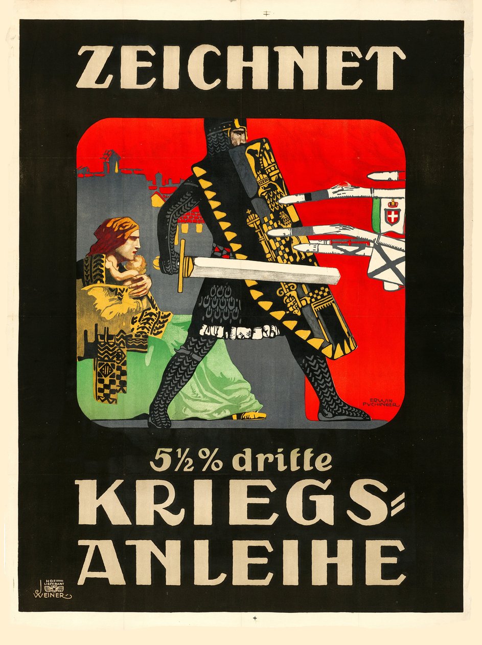 Assine o terceiro empréstimo de guerra!, 1915. de Erwin Puchinger