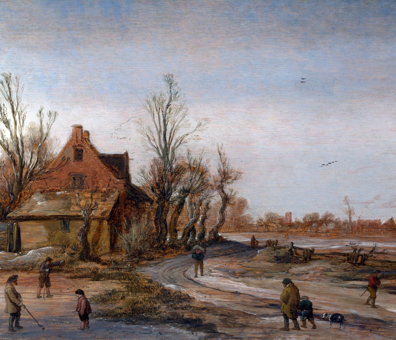 Paisagem de inverno, 1623 de Esaias van de Velde