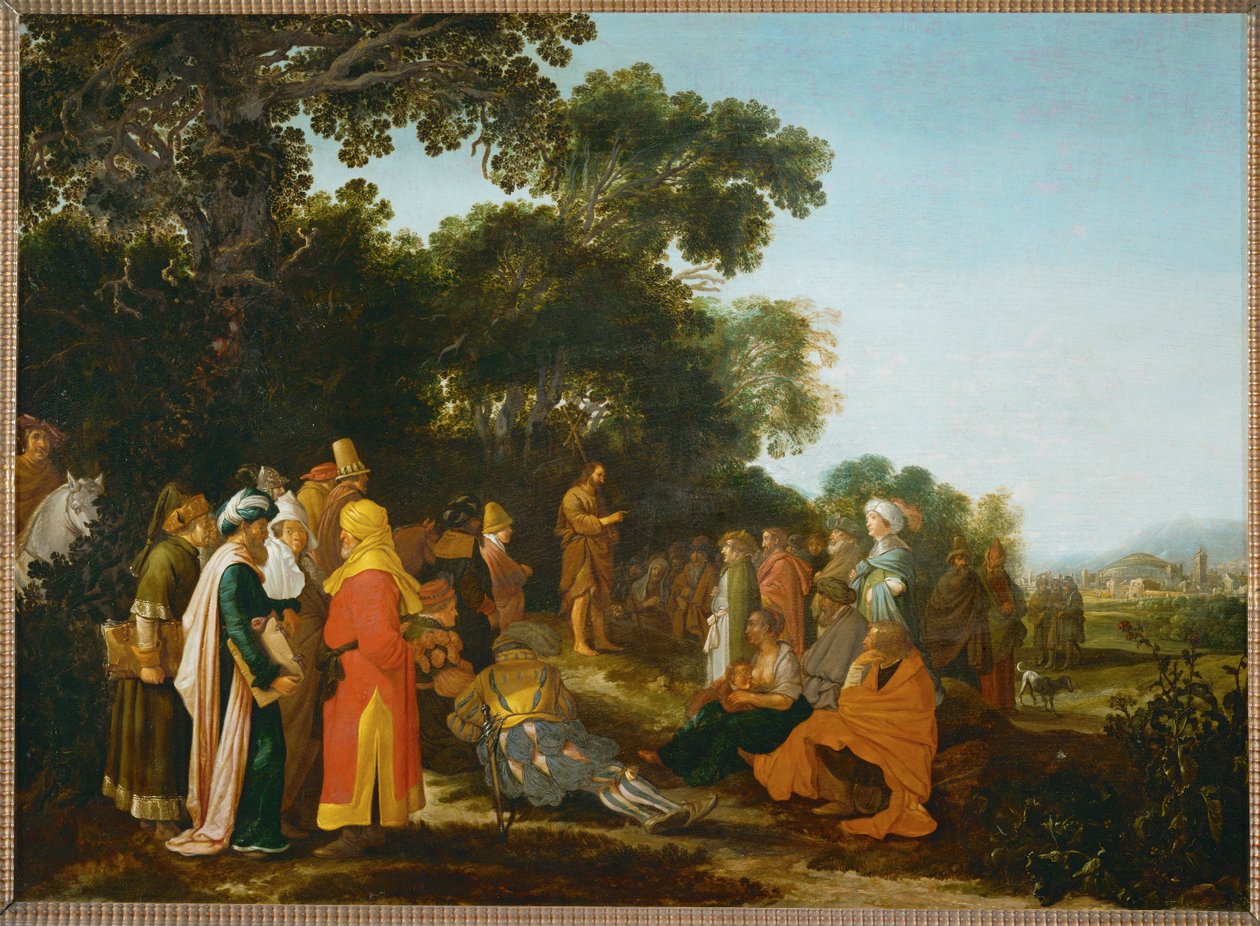 O sermão de São João Batista (pintura sobre madeira de carvalho) de Esaias I van de Velde