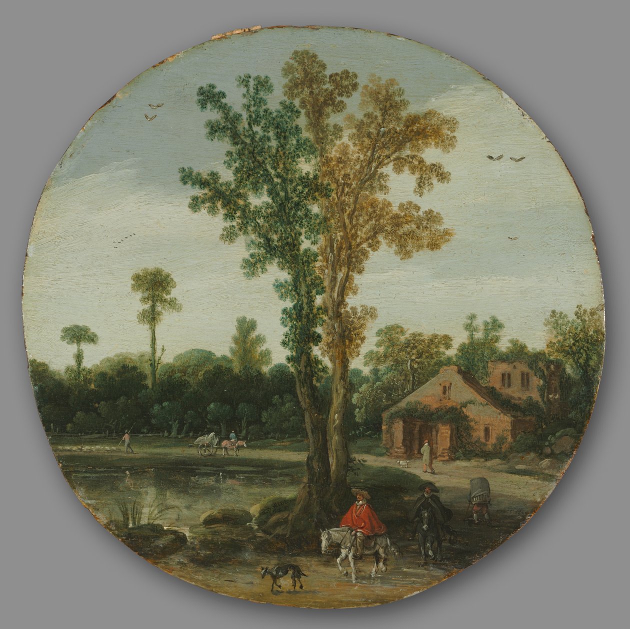 Viajantes à beira de um lago de Esaias I van de Velde
