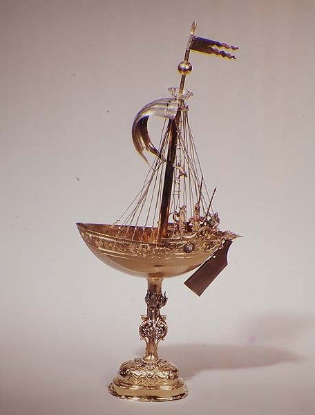 Nef, c.1610 (parcela dourada dourada) de Esaias Zur Linden