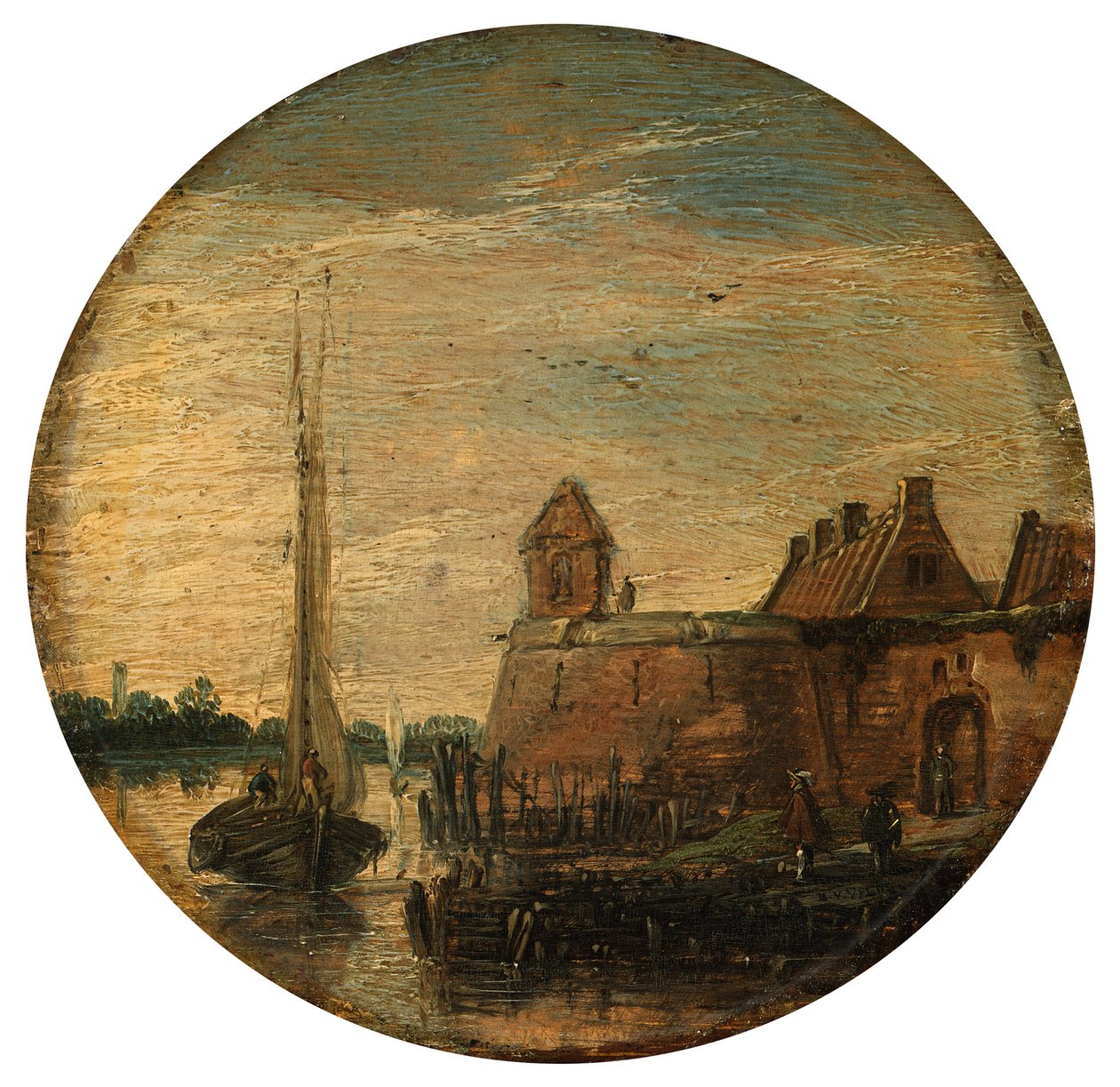 Baluarte junto ao canal de Esaias van de Velde