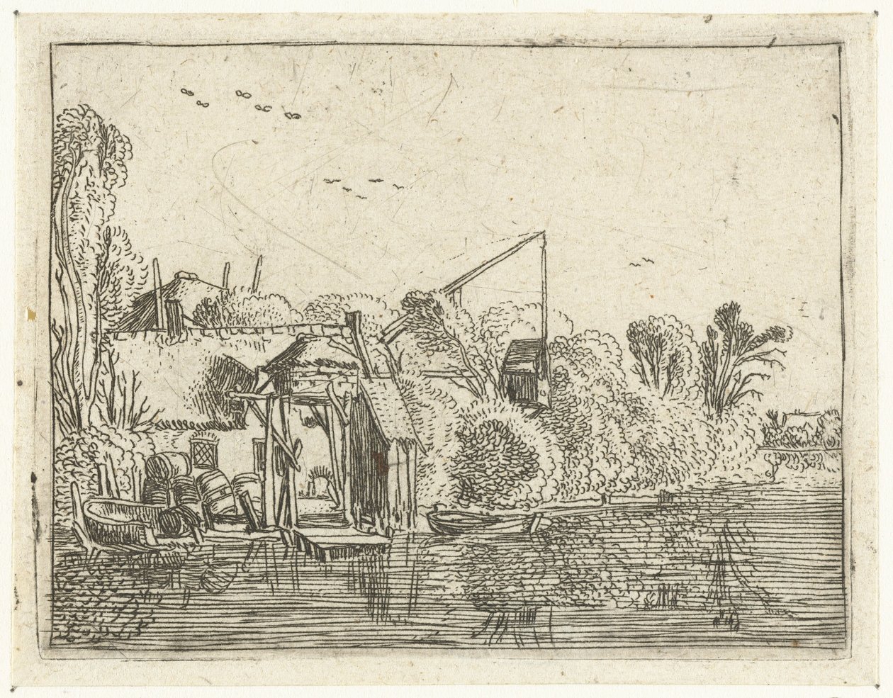 Cervejaria nas margens de um rio
Pequenas paisagens (título da série) de Esaias van de Velde