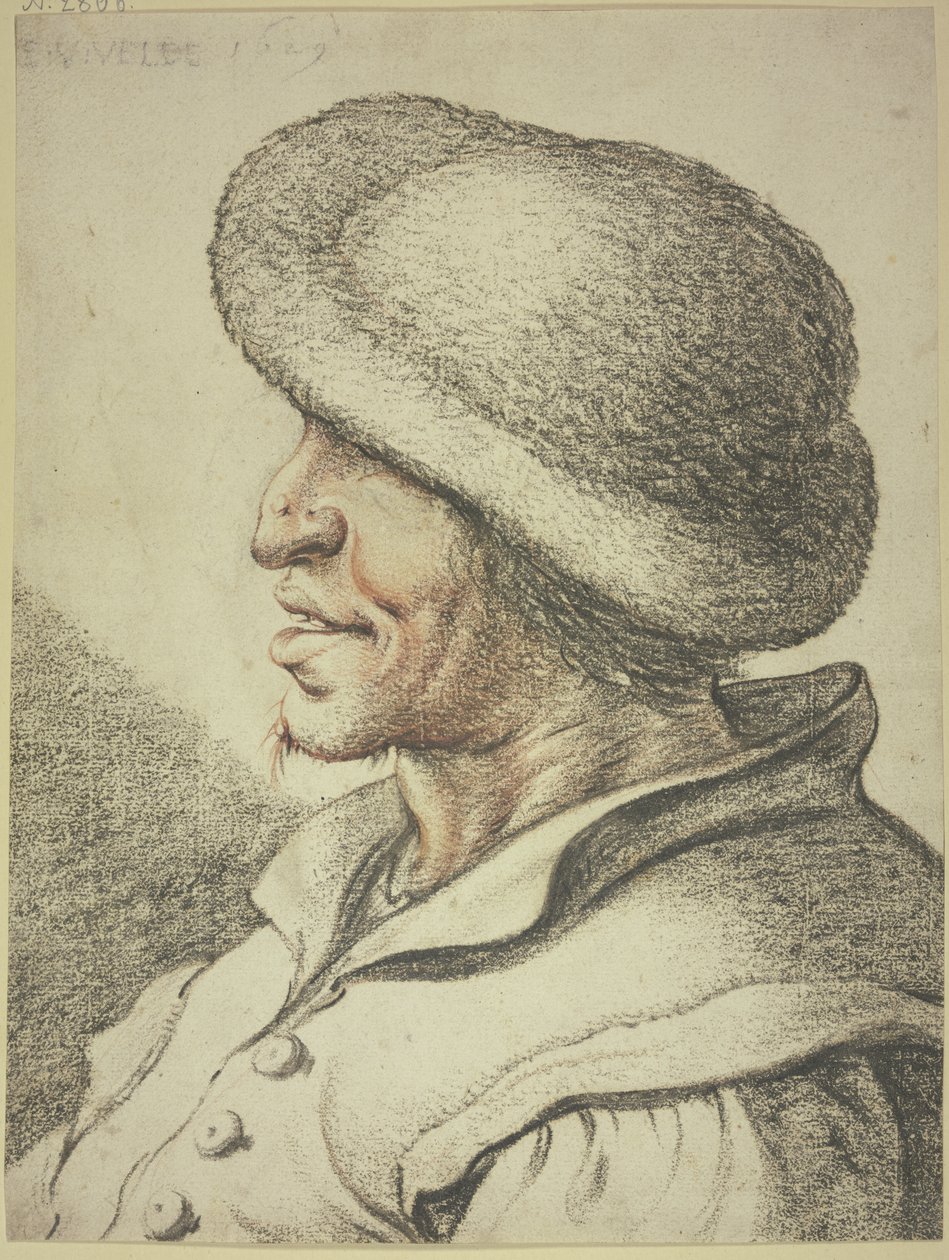 Busto de um camponês de perfil esquerdo de Esaias van de Velde