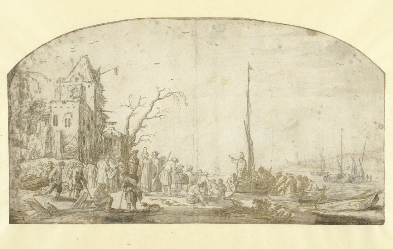 Cristo pregando de um barco de Esaias van de Velde