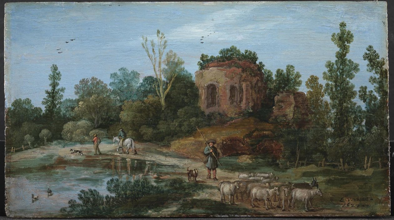 Paisagem com uma ruína de Esaias van de Velde