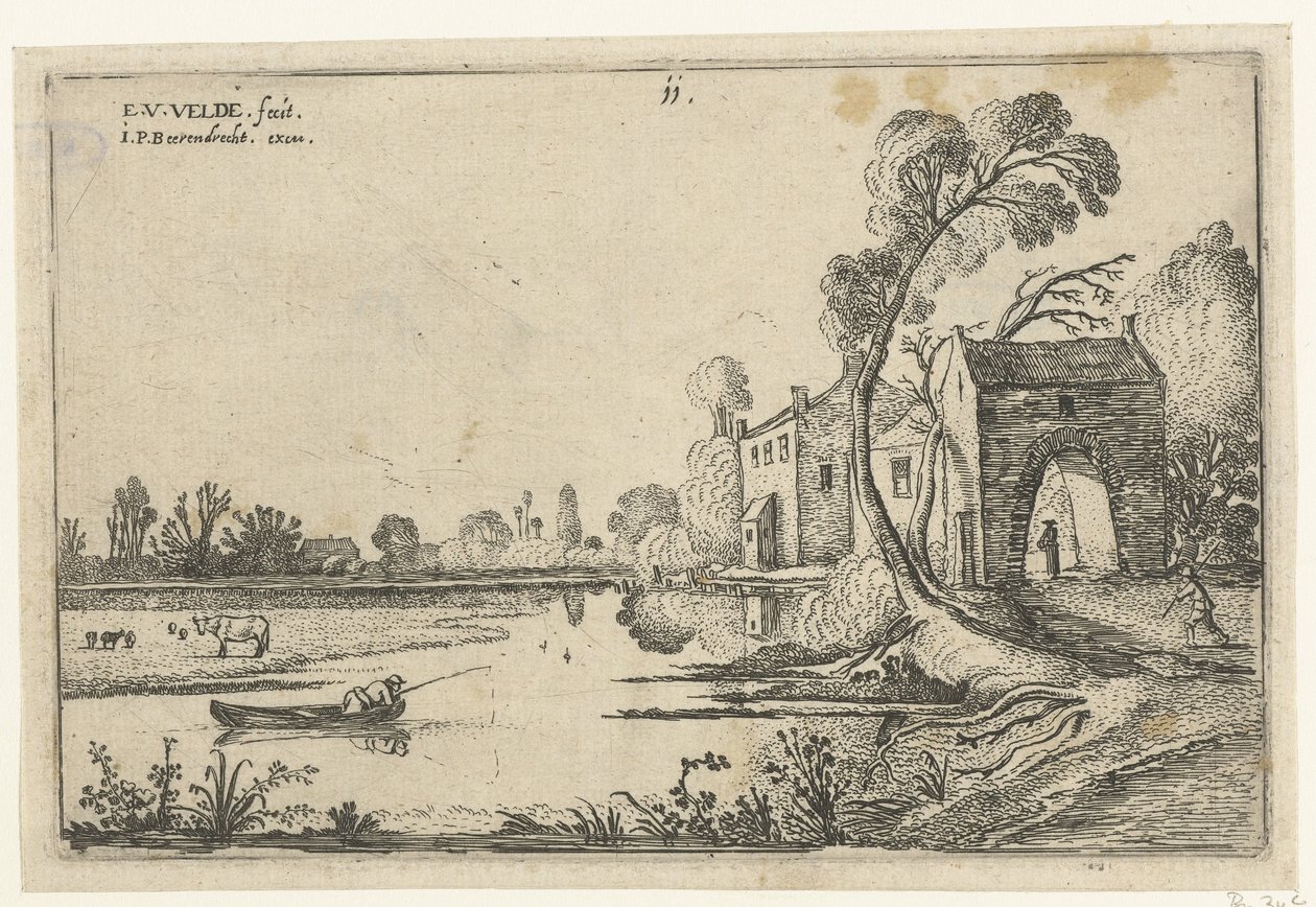 Paisagem com um rio e portão
Paisagens (título da série) de Esaias van de Velde