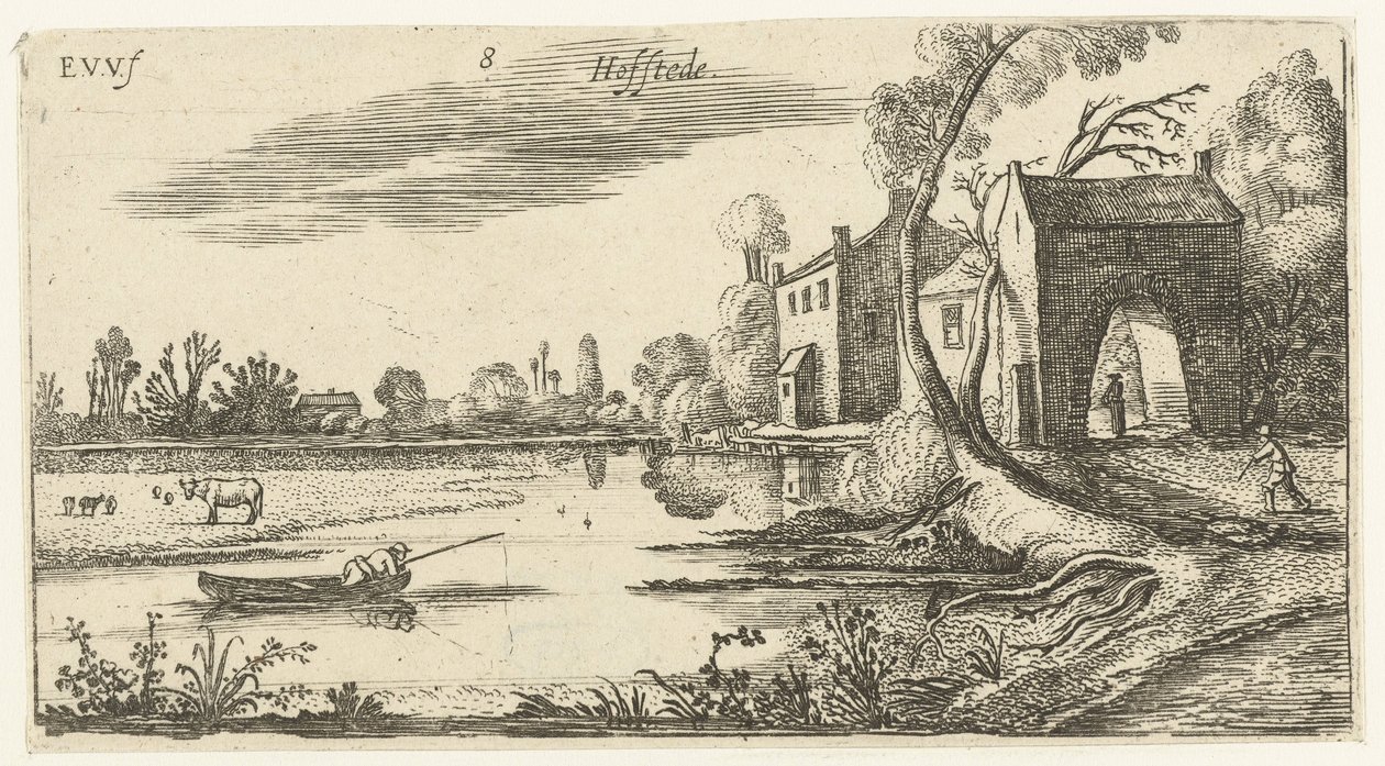 Paisagem com um rio e guarita Paisagens (título da série) de Esaias van de Velde