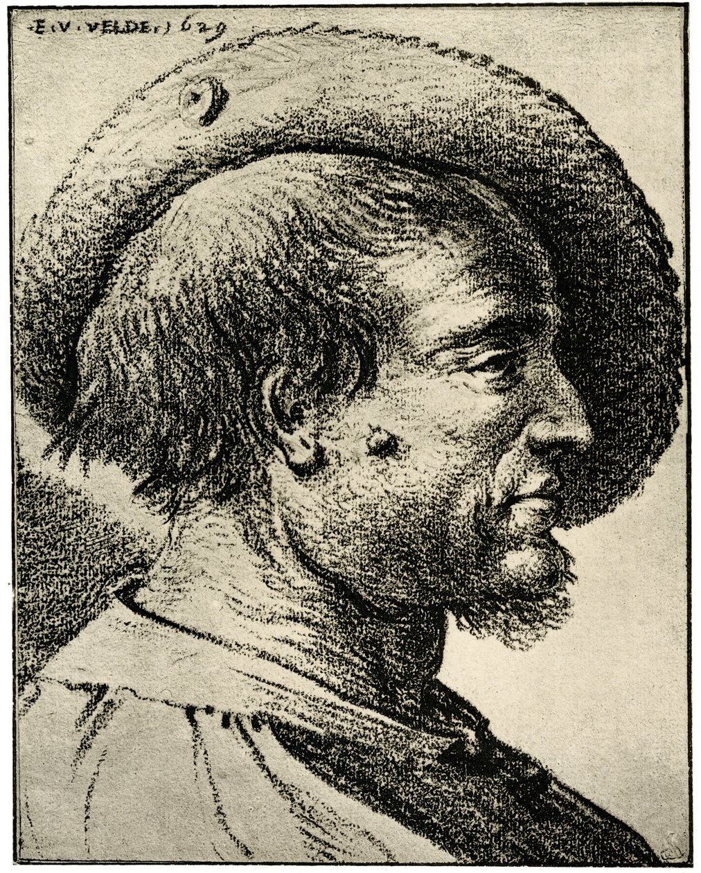 Estudo da cabeça masculina de Esaias van de Velde