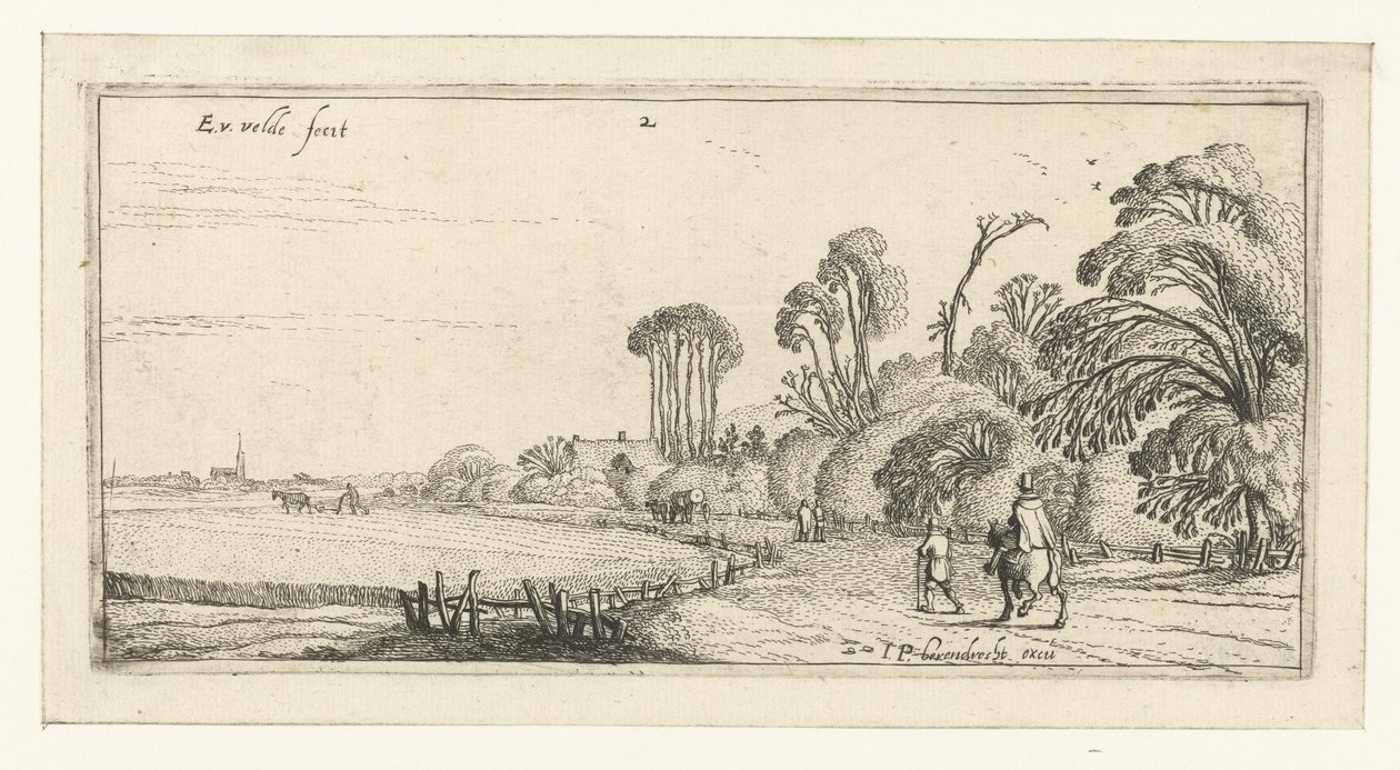 Caminhantes numa estrada perto de Hillegom
Paisagens (título da série) de Esaias van de Velde