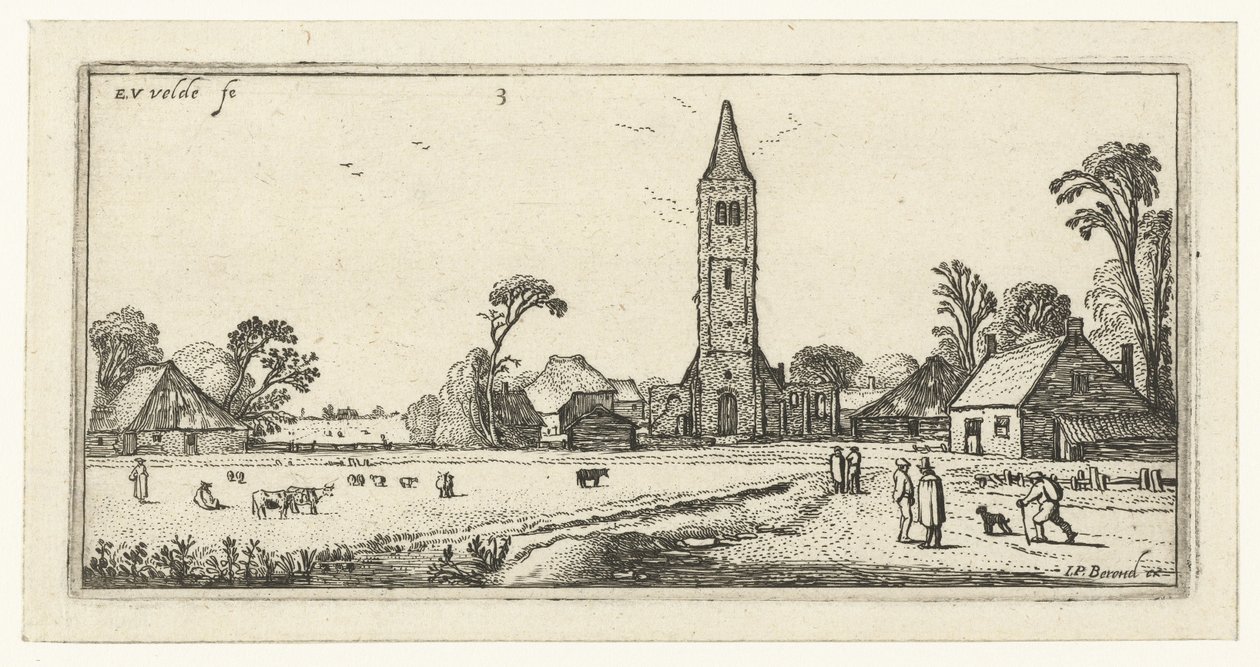 Caminhantes numa estrada perto de Spaarnwoude
Paisagens (título da série) de Esaias van de Velde