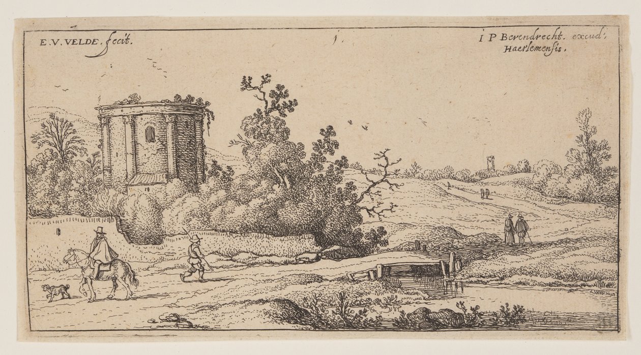 Ruínas de um templo romano, de Paisagens de Esaias van den Velde I
