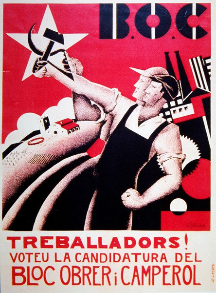Cartaz de eleição para o Blog do Trabalhador e Agricultor (BLOC) c.1935 de Estenka Estenka