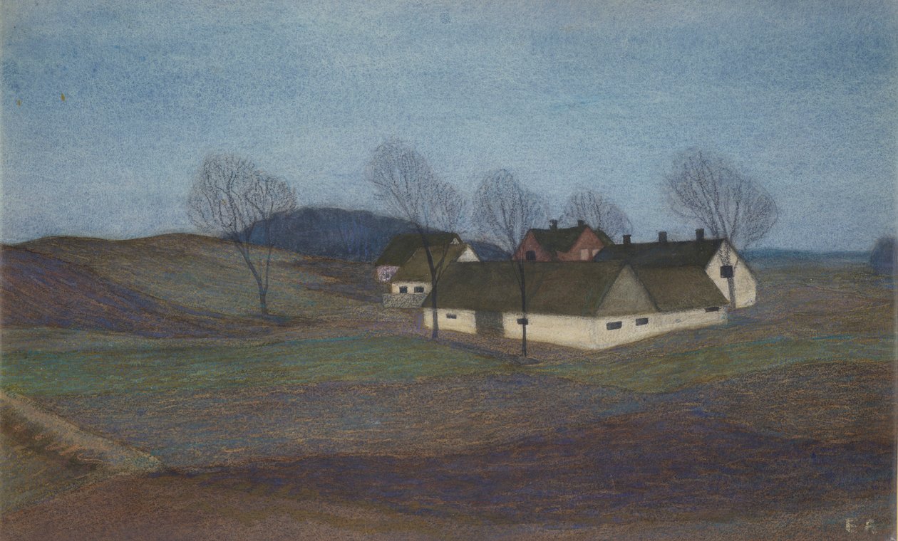 Uma quinta da Zelândia (pastel) de Ester Almqvist