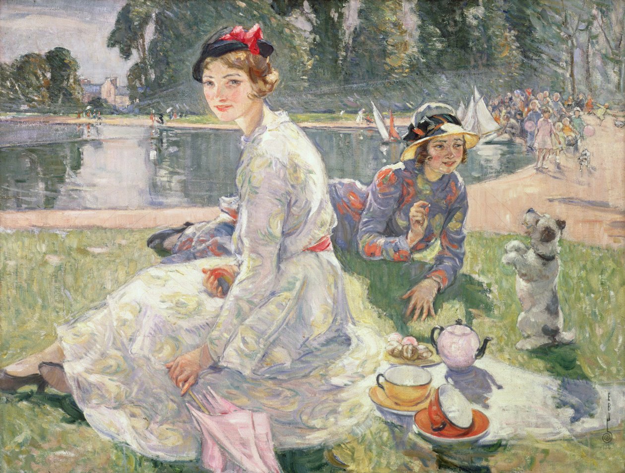 A lagoa redonda, jardins de Kensington, 1934 de Ester Borough Johnson