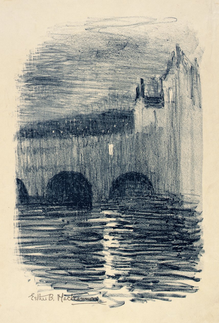 Ponte Pulteney, Bath - Crepúsculo de Esther Blaikie MacKinnon