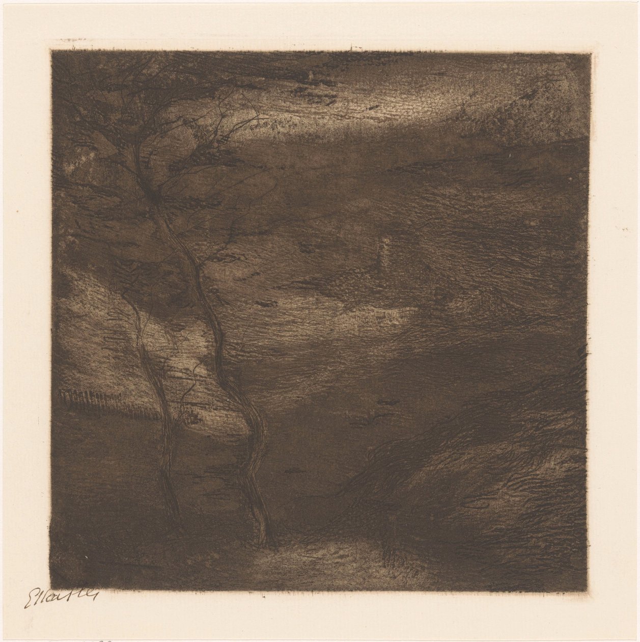 Noite nos Pirineus (título original no objeto) de Etha Fles (signed by artist)