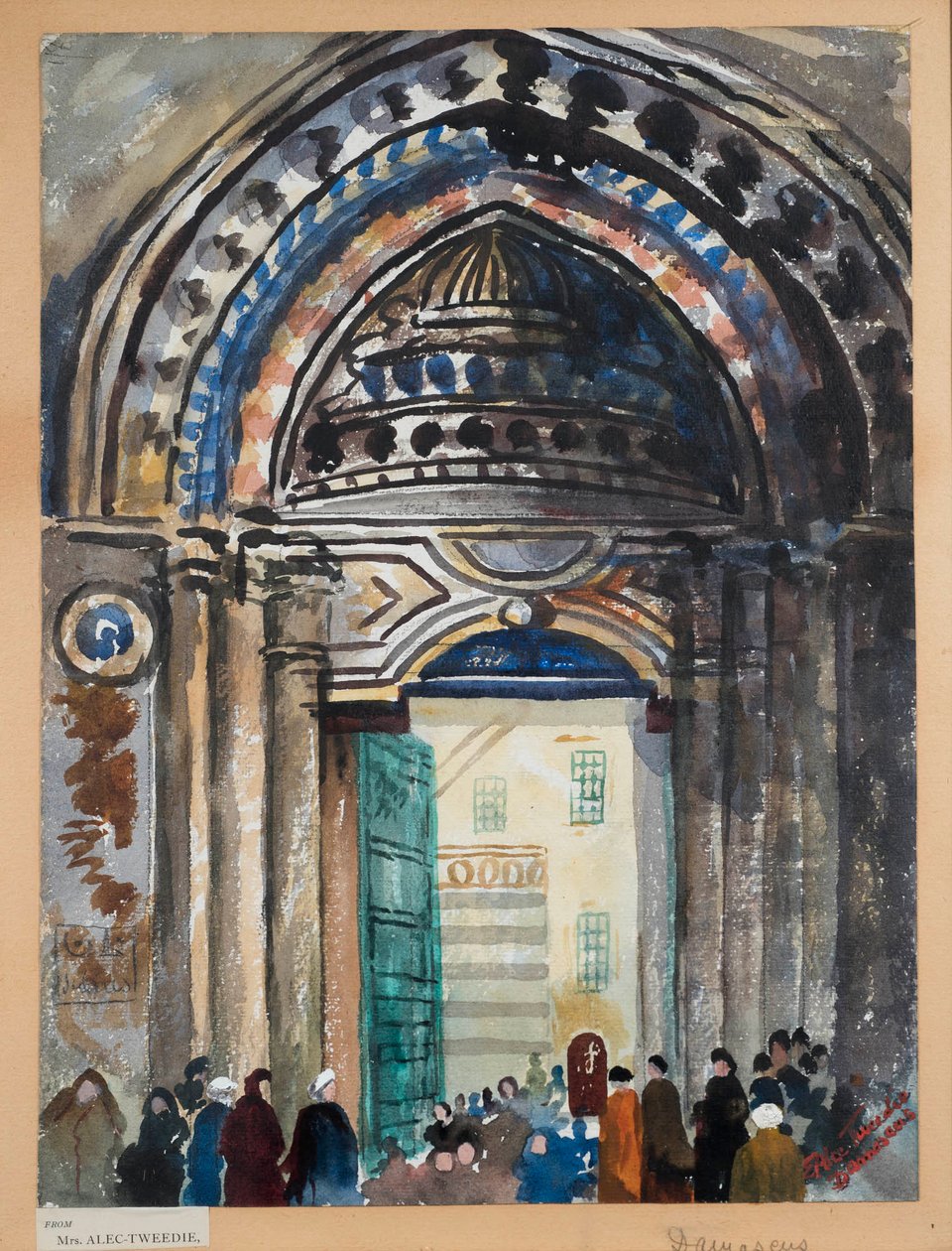 Damascus Khan, c.1919-21 (aquarela sobre papel) de Ethel Brilliana Tweedie