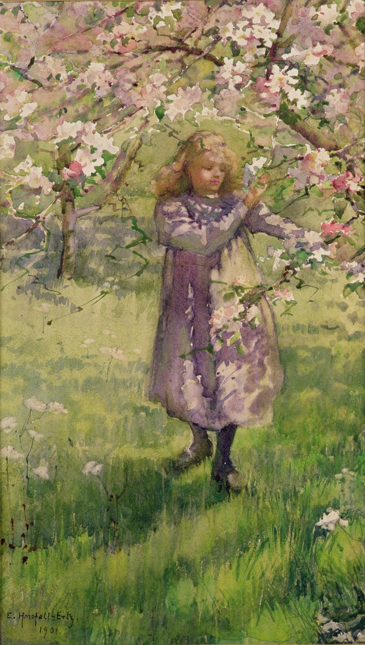 Escolhendo Apple Blossom, 1901 de Ethel Horsfall Ertz