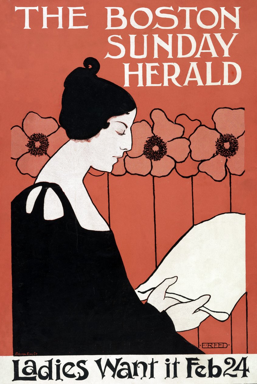 O Boston Sunday Herald - Ladies Want It 24 de fevereiro, pub. C. 1900 de Ethel Reed