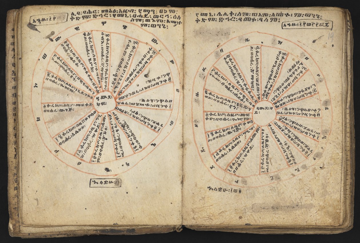 Ou 12034 f.18v & f.19r, Ciclo dos Reis (vellum) de Ethiopian School