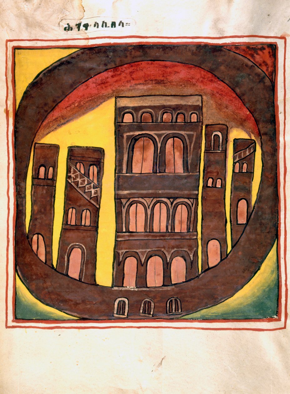 Os edifícios de Lalibela, Etiópia de Ethiopian School
