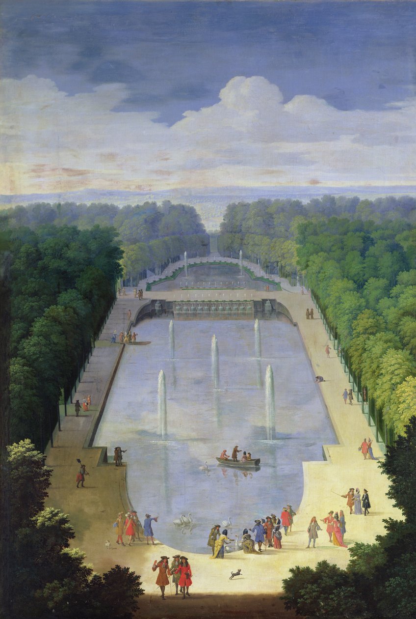 A bacia de Miroir d&39;eau e a Île Royale, c.1688 de Etienne Allegrain