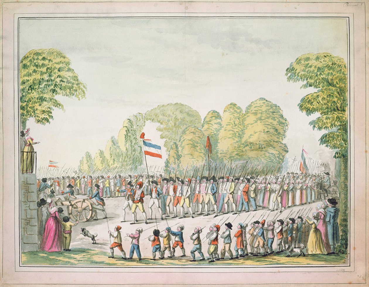 Procissão revolucionária, c. 1789 de Etienne Bericourt